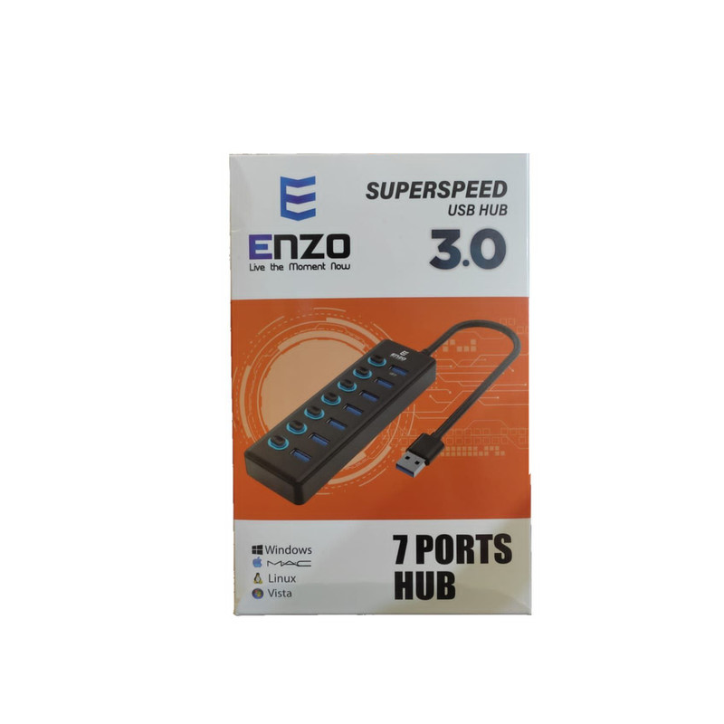 هاب هفت پورت USB 3.0 انزو ENZO UH-70A با برق کمکی