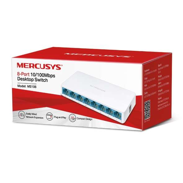 سوئیچ 8 پورت دسکتاپ مرکوسیس MERCUSYS MS108 گارانتی پارس اتباط