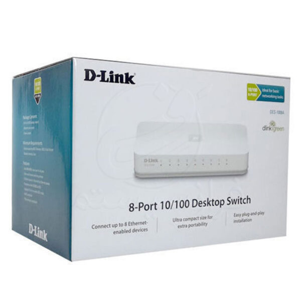 سوئیچ 8 پورت شبکه دی لینک DLink DES-1008C گارانتی آونگ