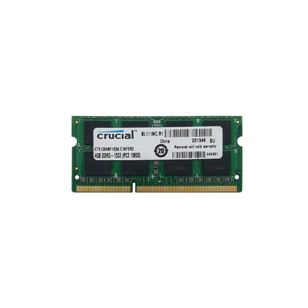 رم لپ تاپ 4 گیگ کروشیال Crucial DDR3-1333-10600 MHZ 1.5V شش ماه گارانتی