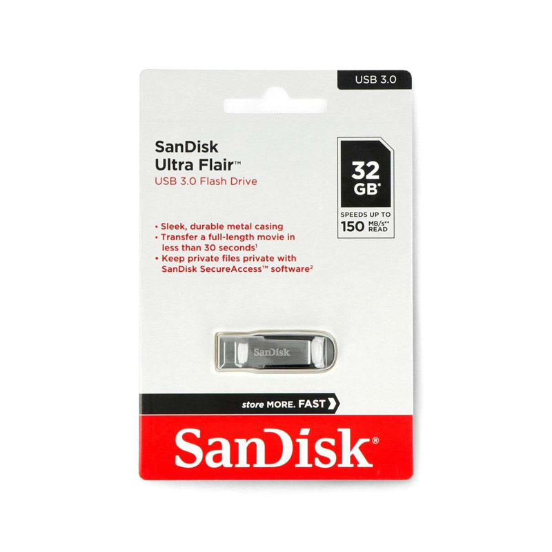 فلش 32 گیگ سن دیسک SanDisk Ultra Flair USB3.0 گارانتی آسان سرویس
